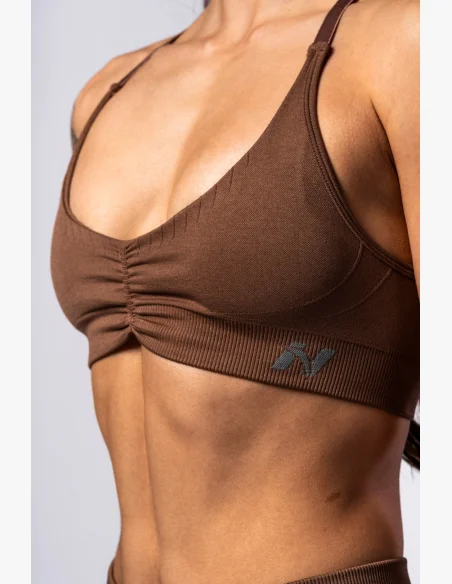 NEBBIA • NEBBIA Top sportivo con supporto medio TOTALLY SEAMLESS marrone • Nebshop.cz