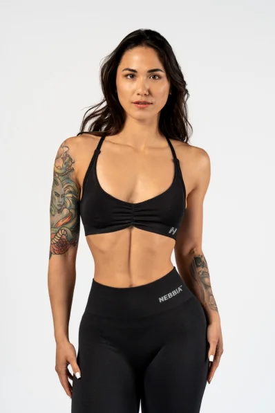 NEBBIA • NEBBIA Reggiseno sportivo con supporto medio TOTALLY SEAMLESS nero • Nebshop.cz