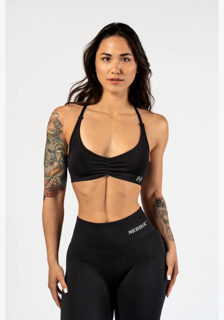 NEBBIA • NEBBIA Reggiseno sportivo con supporto medio TOTALLY SEAMLESS nero • Nebshop.cz