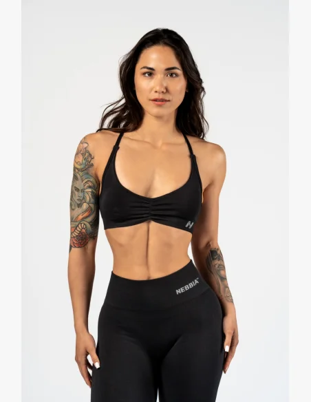 NEBBIA • NEBBIA Reggiseno sportivo con supporto medio TOTALLY SEAMLESS nero • Nebshop.cz