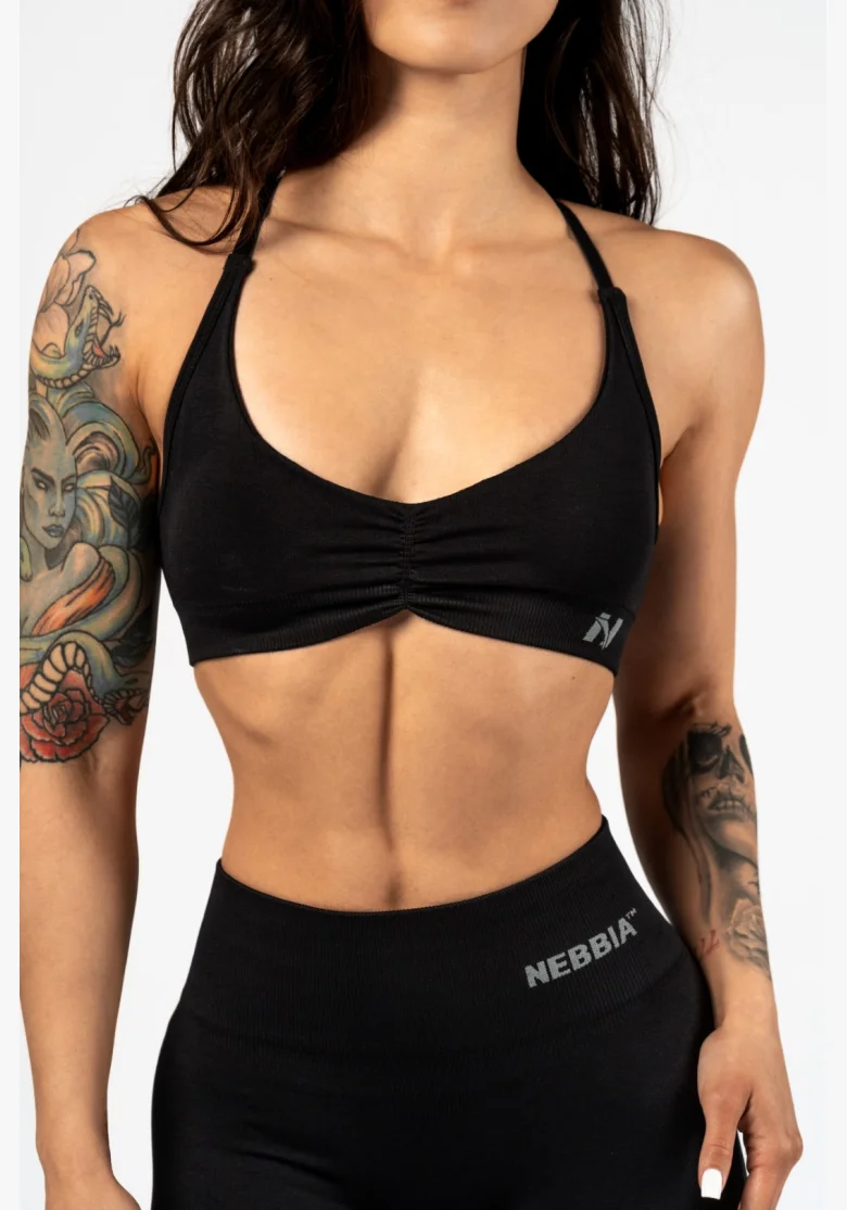 NEBBIA • NEBBIA Reggiseno sportivo con supporto medio TOTALLY SEAMLESS nero • Nebshop.cz