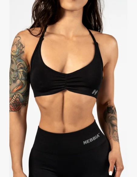NEBBIA • NEBBIA Reggiseno sportivo con supporto medio TOTALLY SEAMLESS nero • Nebshop.cz