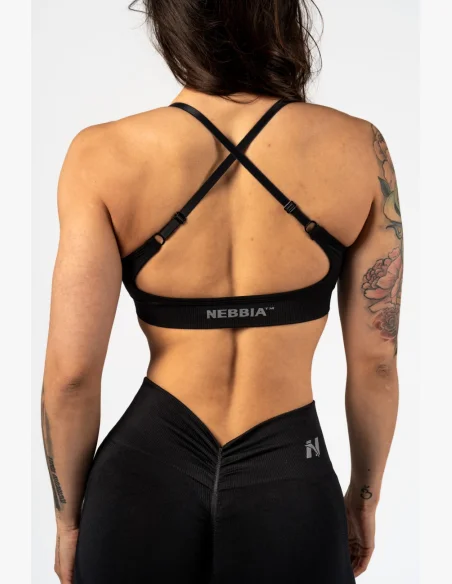 NEBBIA • NEBBIA Reggiseno sportivo con supporto medio TOTALLY SEAMLESS nero • Nebshop.cz