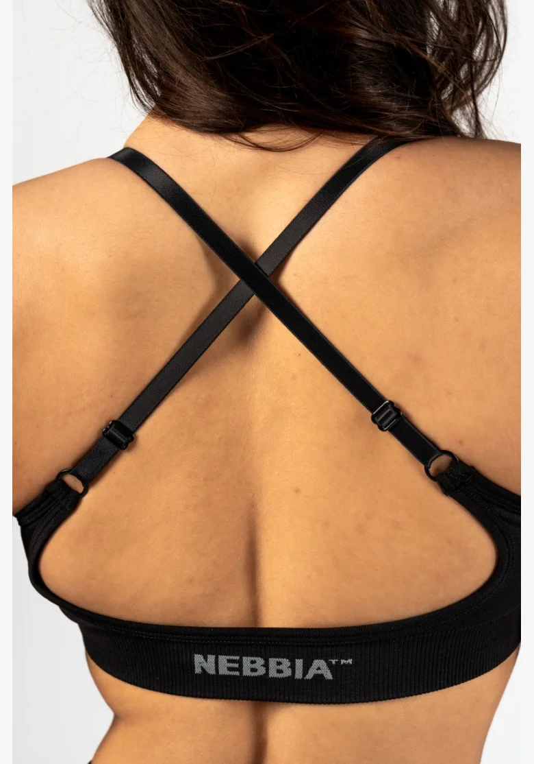NEBBIA • NEBBIA Reggiseno sportivo con supporto medio TOTALLY SEAMLESS nero • Nebshop.cz