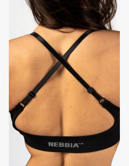 NEBBIA • NEBBIA Reggiseno sportivo con supporto medio TOTALLY SEAMLESS nero • Nebshop.cz