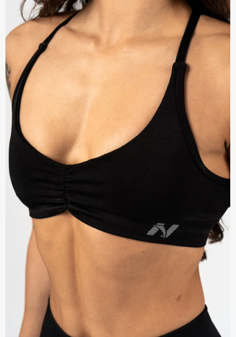 NEBBIA • NEBBIA Reggiseno sportivo con supporto medio TOTALLY SEAMLESS nero • Nebshop.cz