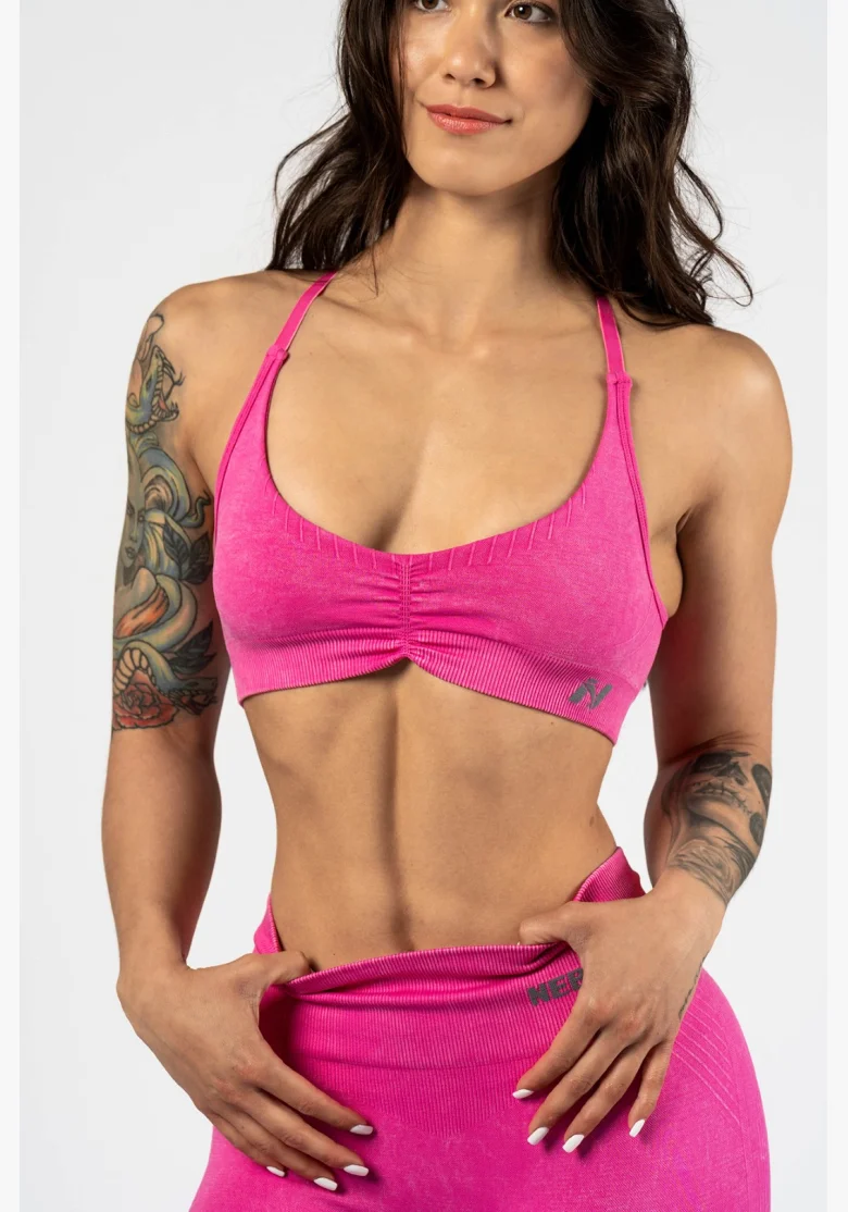 NEBBIA • NEBBIA Reggiseno sportivo con supporto medio TOTALLY SEAMLESS rosa • Nebshop.cz