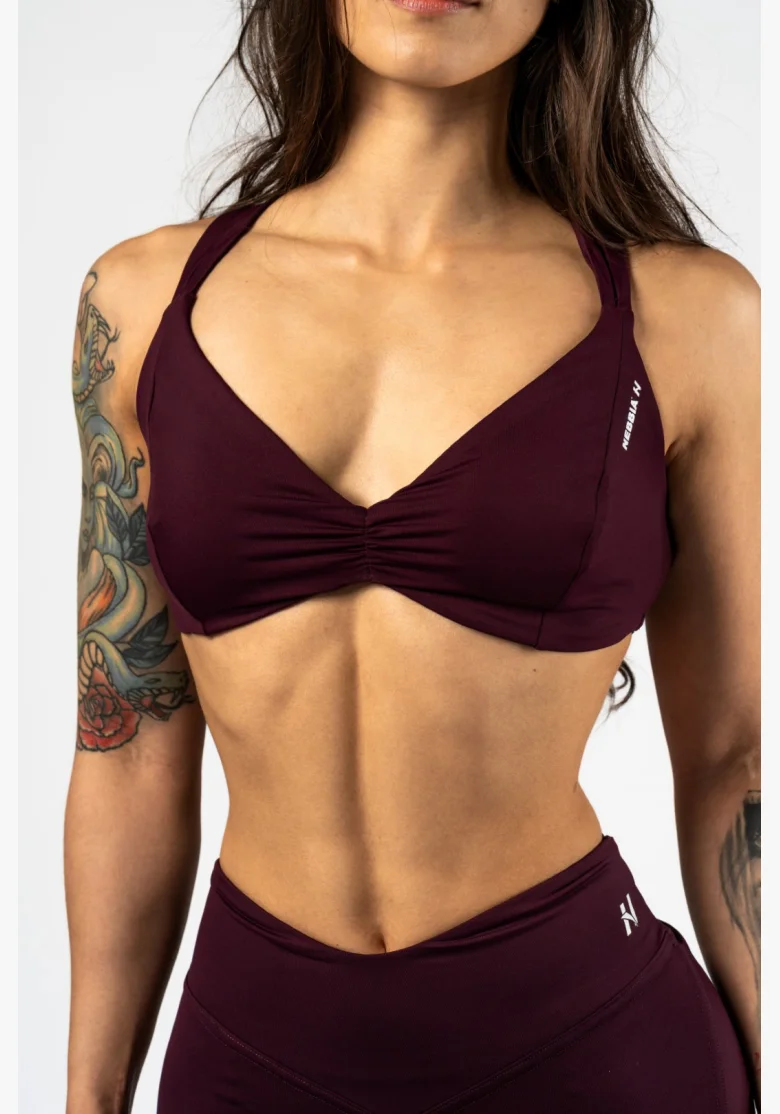 NEBBIA • NEBBIA Reggiseno sportivo STRONG BEAUTY bordò • Nebshop.cz
