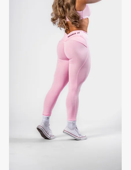 NEBBIA • NEBBIA Leggings modellanti con vita a V STRONG BEAUTY rosa • Nebshop.it