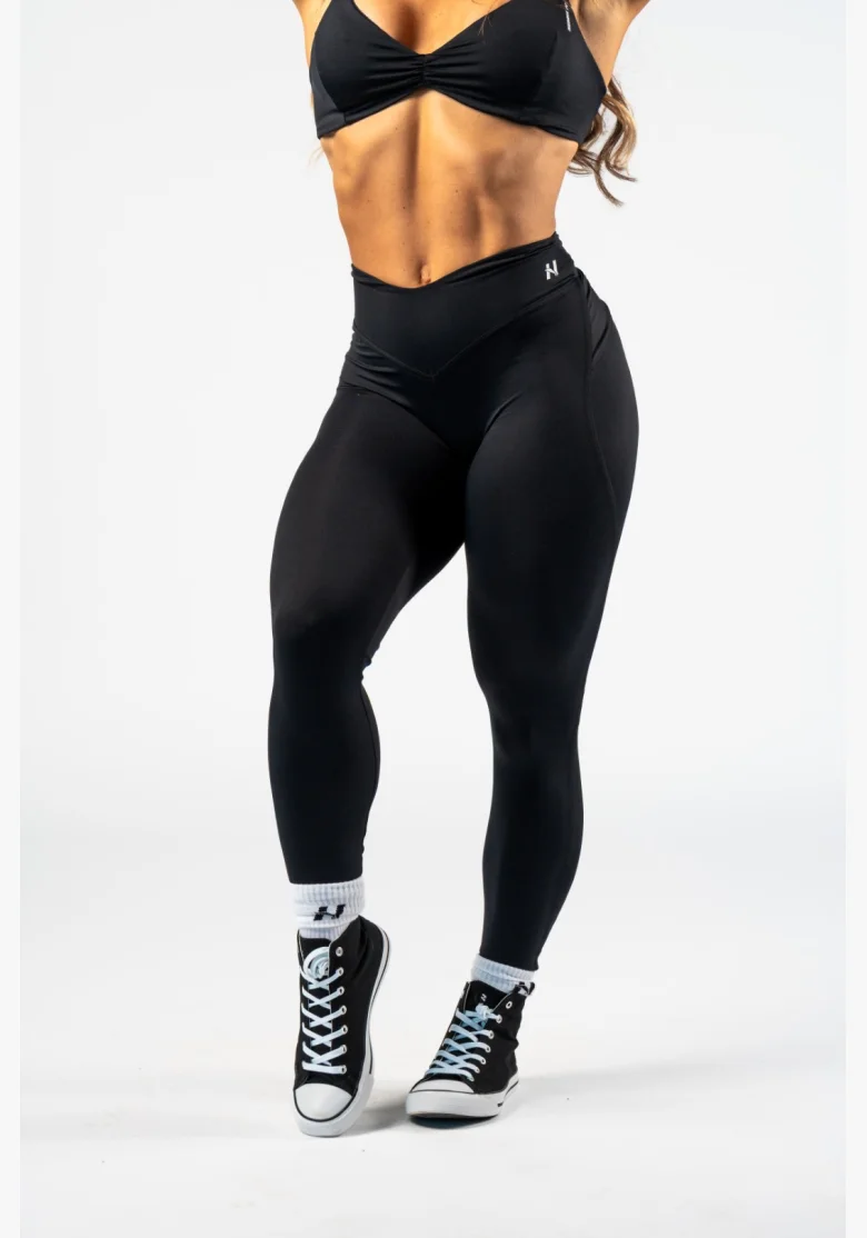 NEBBIA • NEBBIA Leggings modelanti con vita a V STRONG BEAUTY neri • Nebshop.it