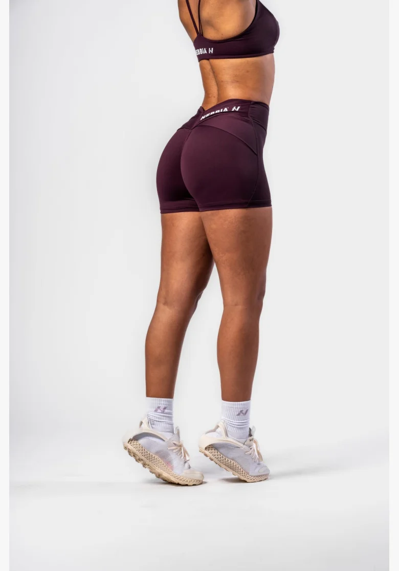 NEBBIA • NEBBIA Shorty modellanti con vita a V STRONG BEAUTY bordeaux • Nebshop.it