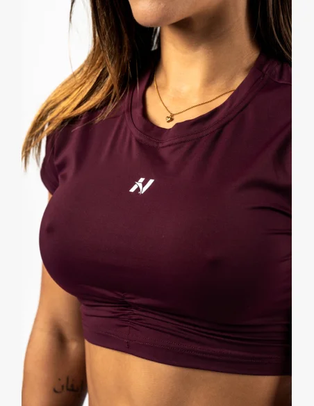 NEBBIA • NEBBIA Top corto con schiena aperta STRONG BEAUTY borgogna • Nebshop.cz