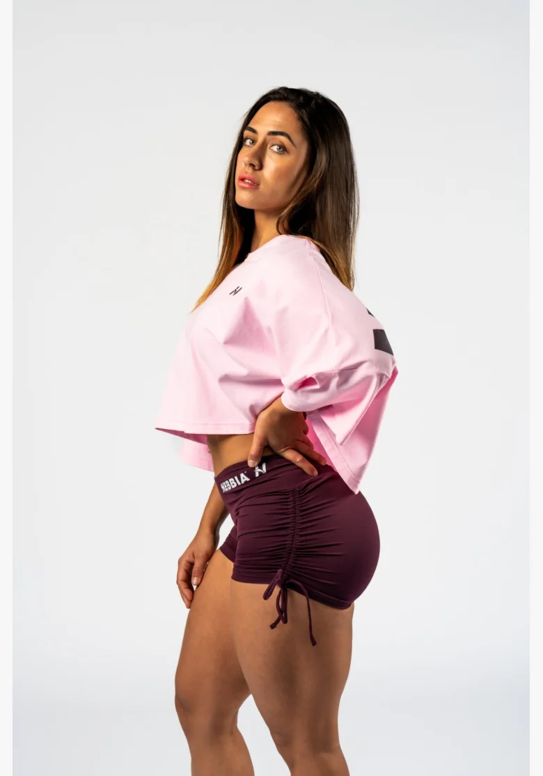 NEBBIA • NEBBIA T-shirt corto oversized JUST FLOW rosa • Nebshop.cz