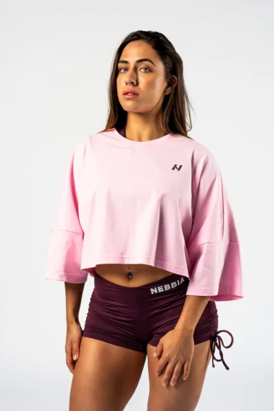 NEBBIA • NEBBIA T-shirt corto oversized JUST FLOW rosa • Nebshop.cz 2
