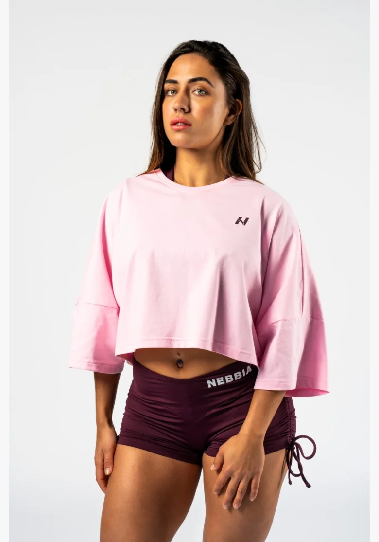 NEBBIA • NEBBIA T-shirt corto oversized JUST FLOW rosa • Nebshop.cz