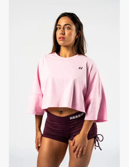 NEBBIA • NEBBIA T-shirt corto oversized JUST FLOW rosa • Nebshop.cz