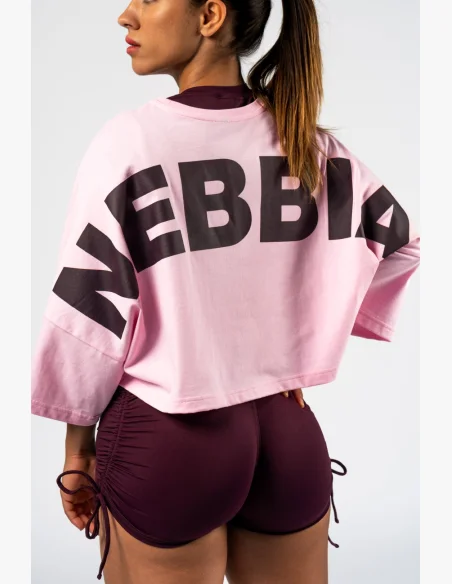 NEBBIA • NEBBIA T-shirt corto oversized JUST FLOW rosa • Nebshop.cz