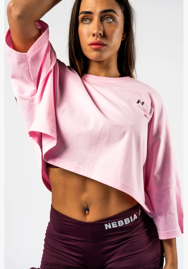 NEBBIA • NEBBIA T-shirt corto oversized JUST FLOW rosa • Nebshop.cz