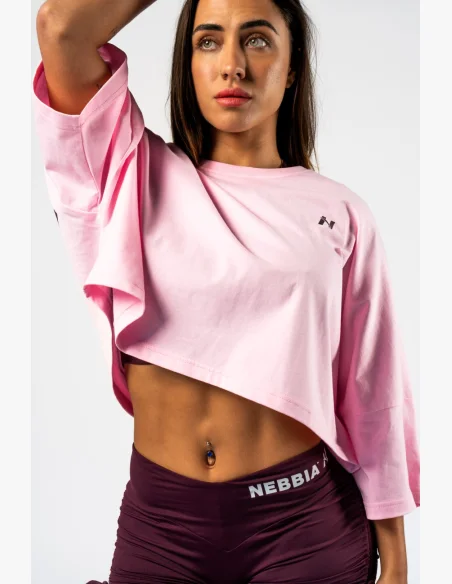 NEBBIA • NEBBIA T-shirt corto oversized JUST FLOW rosa • Nebshop.cz