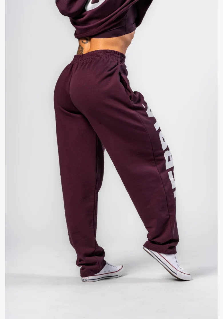 NEBBIA • NEBBIA Pantaloni baggy larghi BOYFRIEND STYLE bordeaux • Nebshop.it