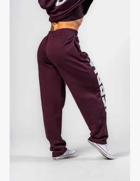 NEBBIA • NEBBIA Pantaloni baggy larghi BOYFRIEND STYLE bordeaux • Nebshop.it