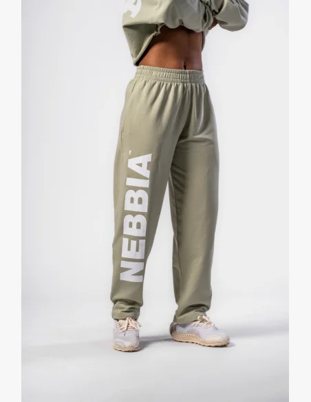 NEBBIA • NEBBIA Pantaloni baggy a gamba larga BOYFRIEND STYLE verde chiaro • Nebshop.cz