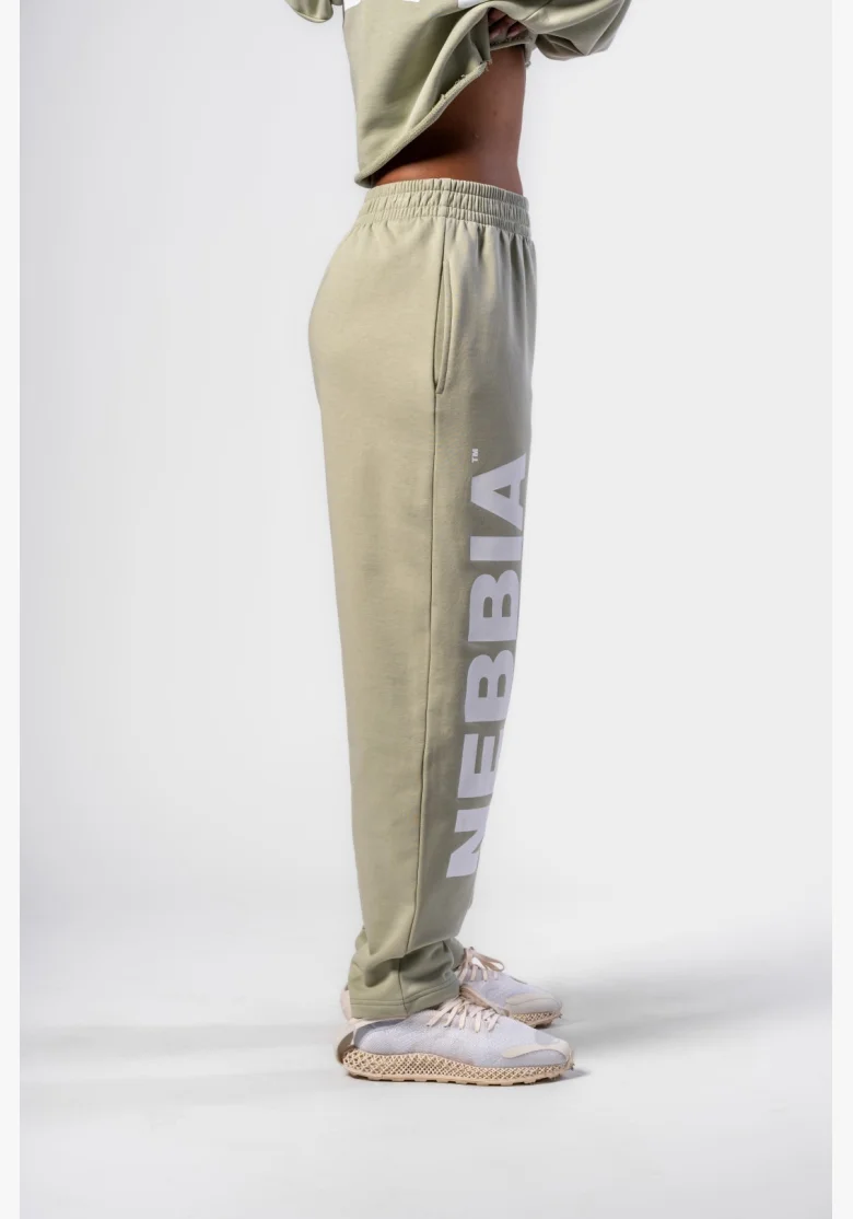 NEBBIA • NEBBIA Pantaloni baggy a gamba larga BOYFRIEND STYLE verde chiaro • Nebshop.cz