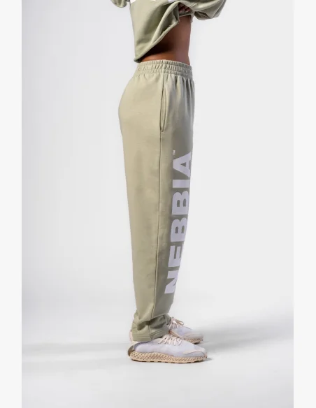NEBBIA • NEBBIA Pantaloni baggy a gamba larga BOYFRIEND STYLE verde chiaro • Nebshop.cz