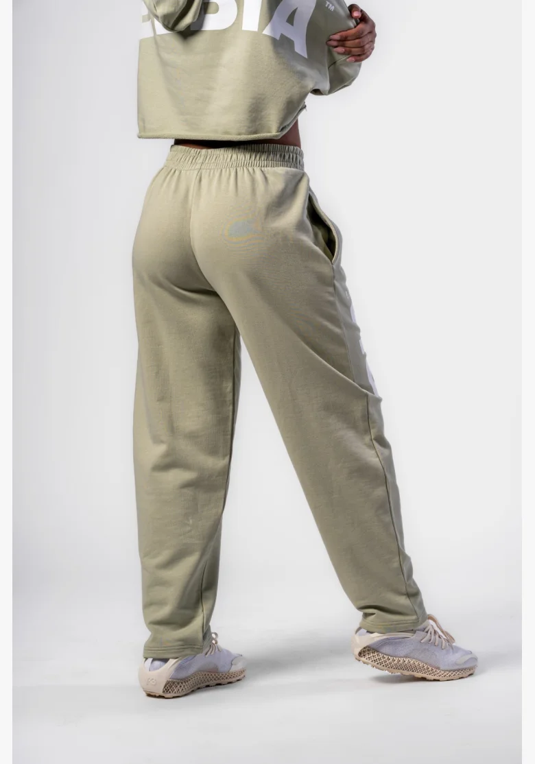 NEBBIA • NEBBIA Pantaloni baggy a gamba larga BOYFRIEND STYLE verde chiaro • Nebshop.cz