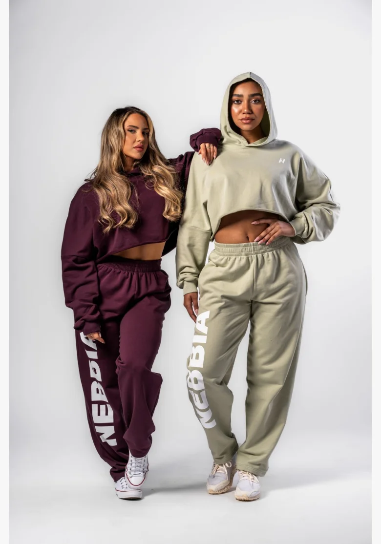 NEBBIA • NEBBIA Pantaloni baggy larghi BOYFRIEND STYLE bordeaux • Nebshop.it