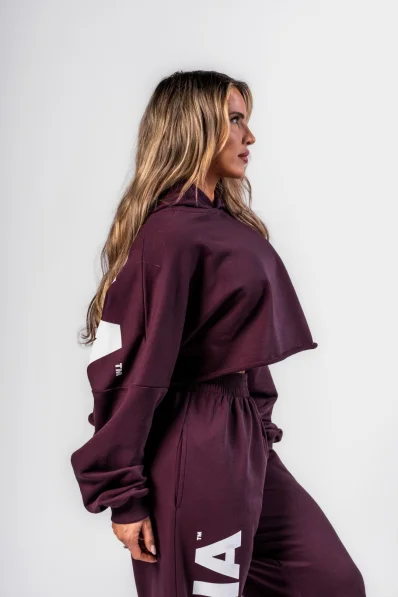 NEBBIA • NEBBIA Felpa oversize con cappuccio OWN YOUR POWER bordeaux • Nebshop.cz 2