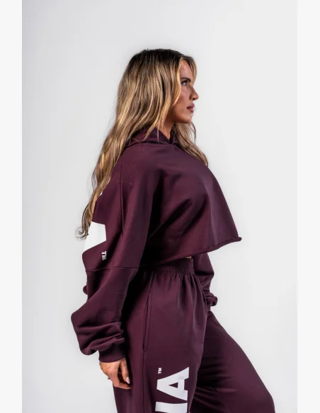 NEBBIA • NEBBIA Felpa oversize con cappuccio OWN YOUR POWER bordeaux • Nebshop.cz