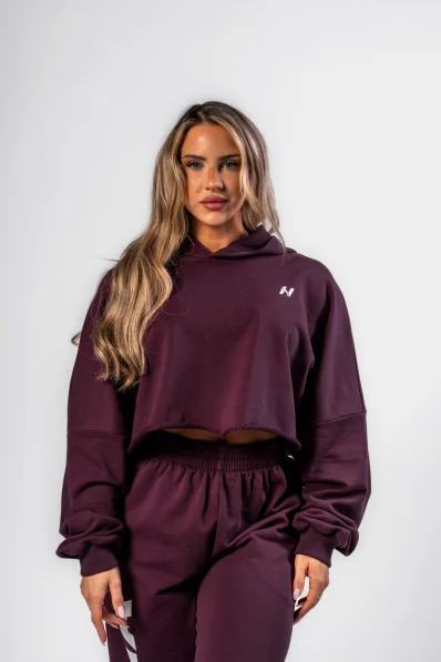 NEBBIA • NEBBIA Felpa oversize con cappuccio OWN YOUR POWER bordeaux • Nebshop.cz