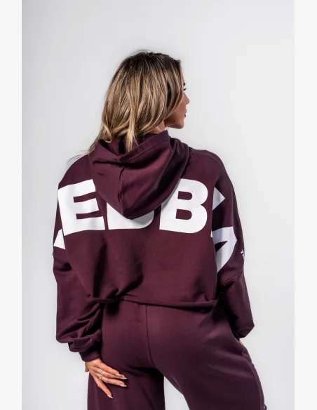 NEBBIA • NEBBIA Felpa oversize con cappuccio OWN YOUR POWER bordeaux • Nebshop.cz
