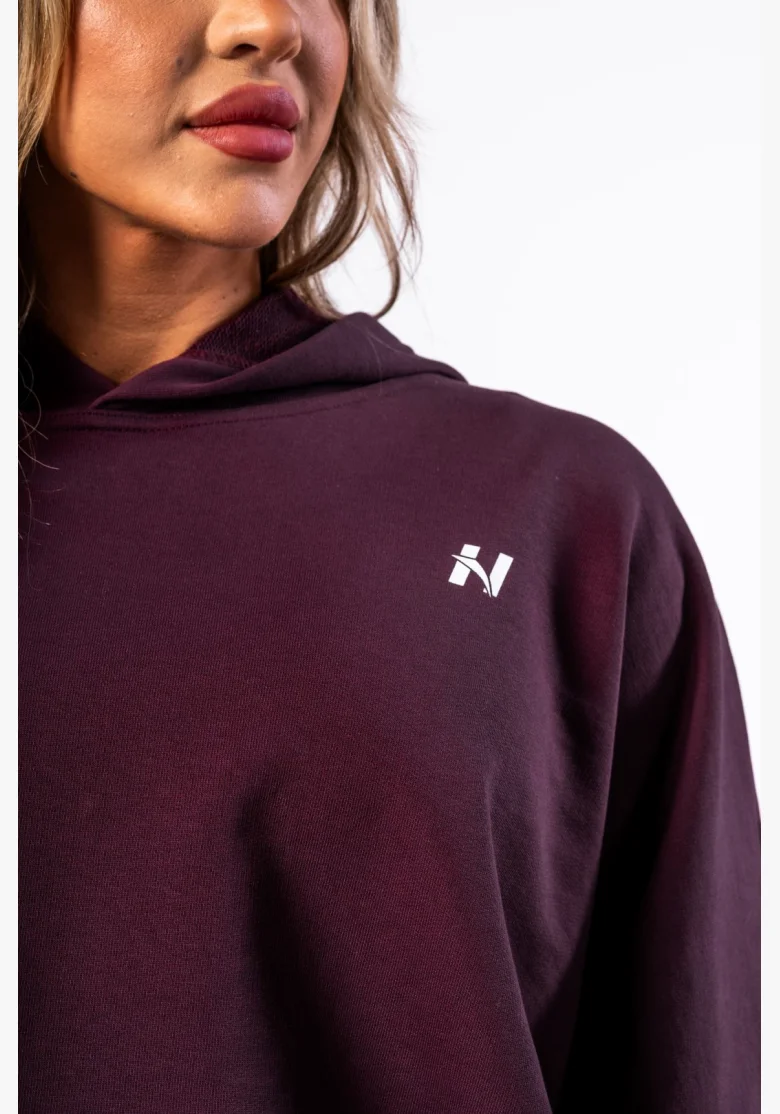 NEBBIA • NEBBIA Felpa oversize con cappuccio OWN YOUR POWER bordeaux • Nebshop.cz
