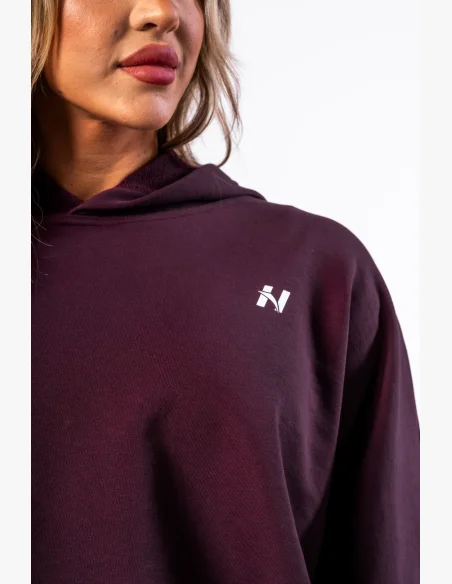 NEBBIA • NEBBIA Felpa oversize con cappuccio OWN YOUR POWER bordeaux • Nebshop.cz