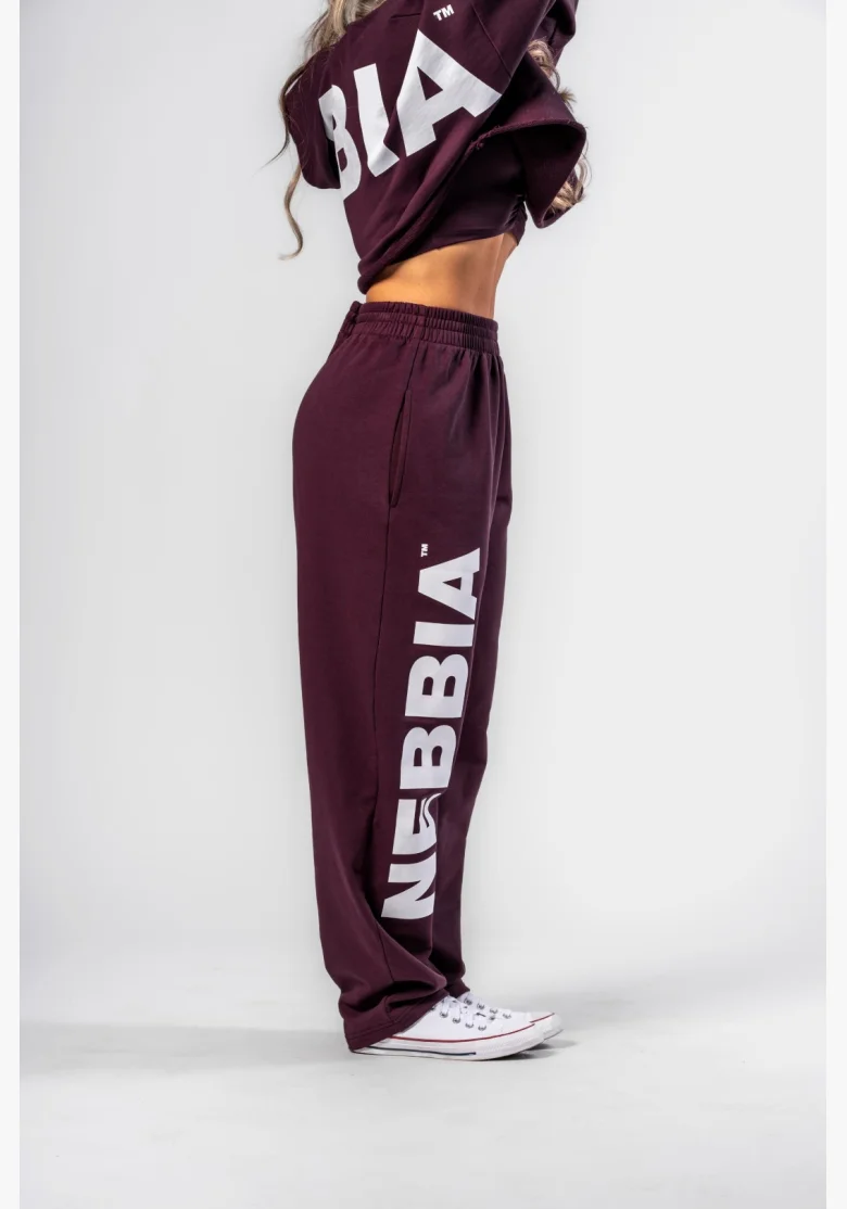 NEBBIA • NEBBIA Felpa oversize con cappuccio OWN YOUR POWER bordeaux • Nebshop.cz