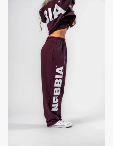 NEBBIA • NEBBIA Felpa oversize con cappuccio OWN YOUR POWER bordeaux • Nebshop.cz