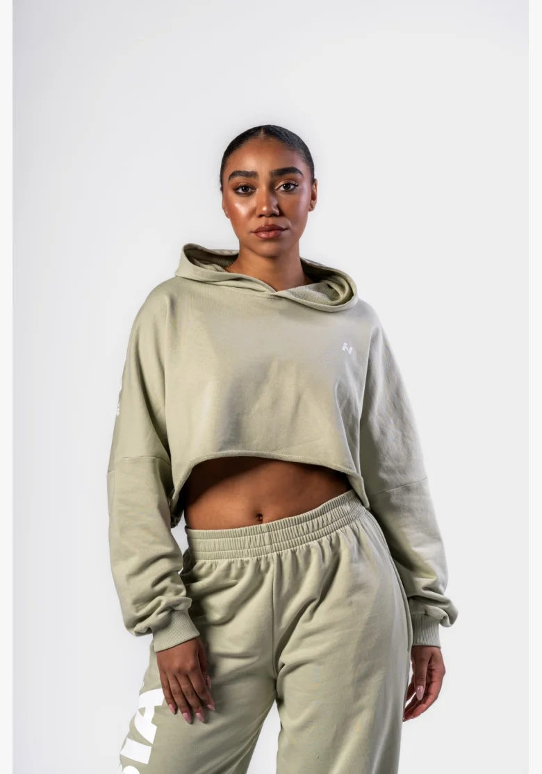 NEBBIA • NEBBIA Felpa oversize con cappuccio OWN YOUR POWER verde chiaro • Nebshop.cz