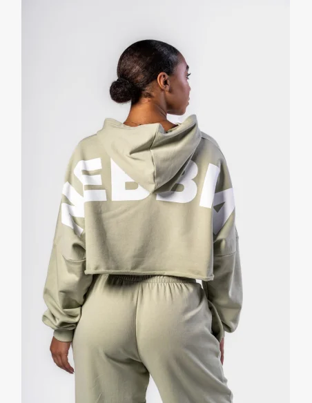 NEBBIA • NEBBIA Felpa oversize con cappuccio OWN YOUR POWER verde chiaro • Nebshop.cz