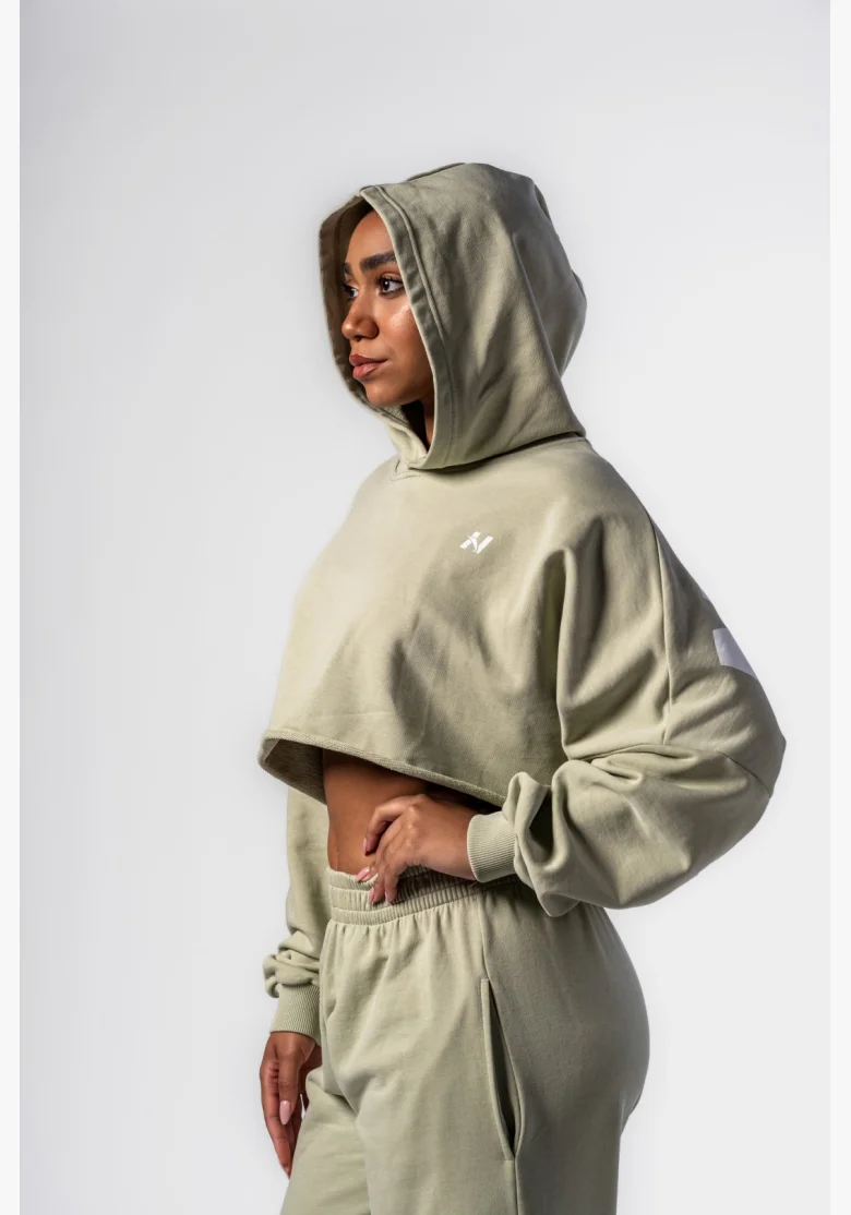 NEBBIA • NEBBIA Felpa oversize con cappuccio OWN YOUR POWER verde chiaro • Nebshop.cz