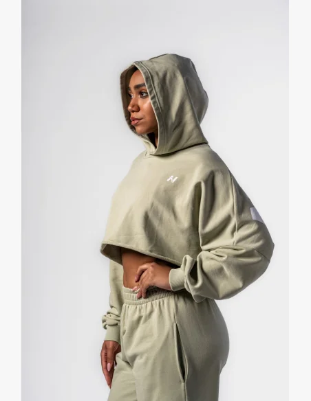 NEBBIA • NEBBIA Felpa oversize con cappuccio OWN YOUR POWER verde chiaro • Nebshop.cz