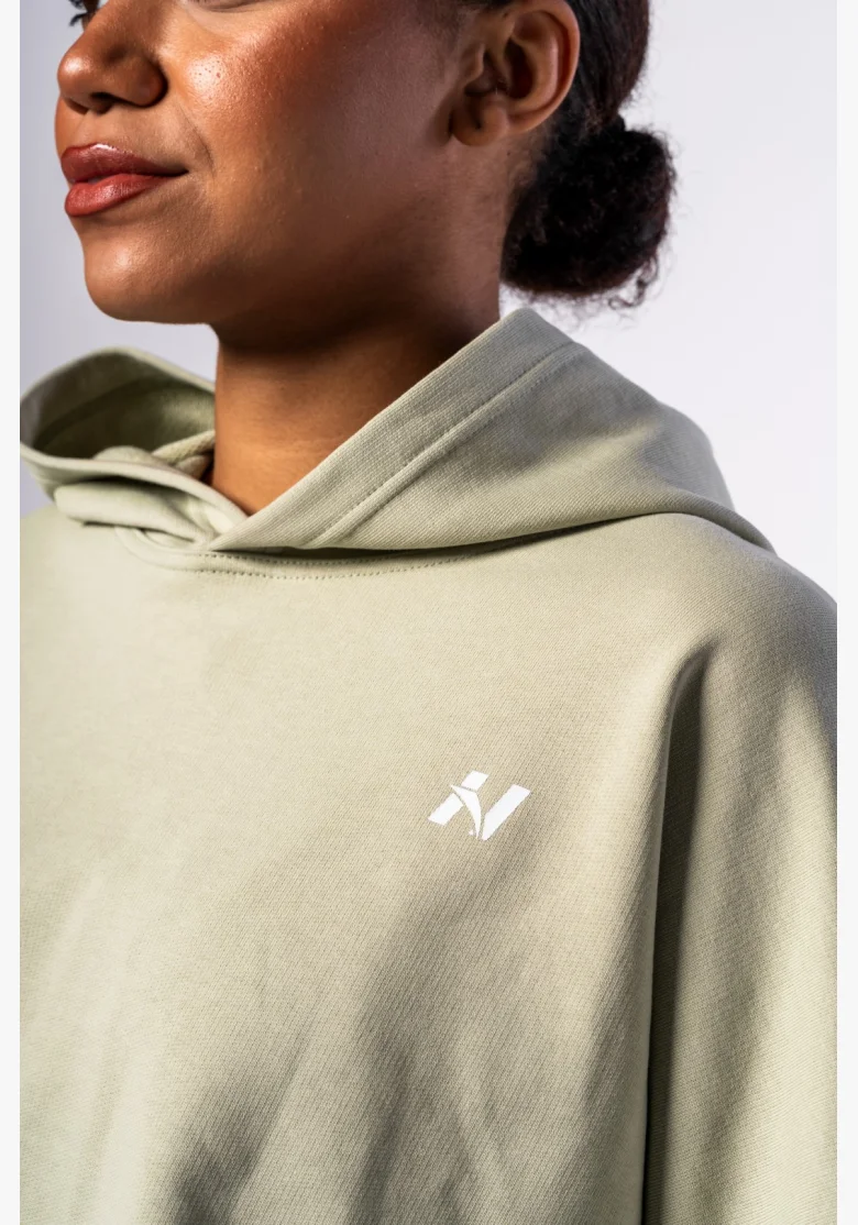 NEBBIA • NEBBIA Felpa oversize con cappuccio OWN YOUR POWER verde chiaro • Nebshop.cz