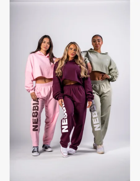 NEBBIA • NEBBIA Felpa oversize con cappuccio OWN YOUR POWER bordeaux • Nebshop.cz
