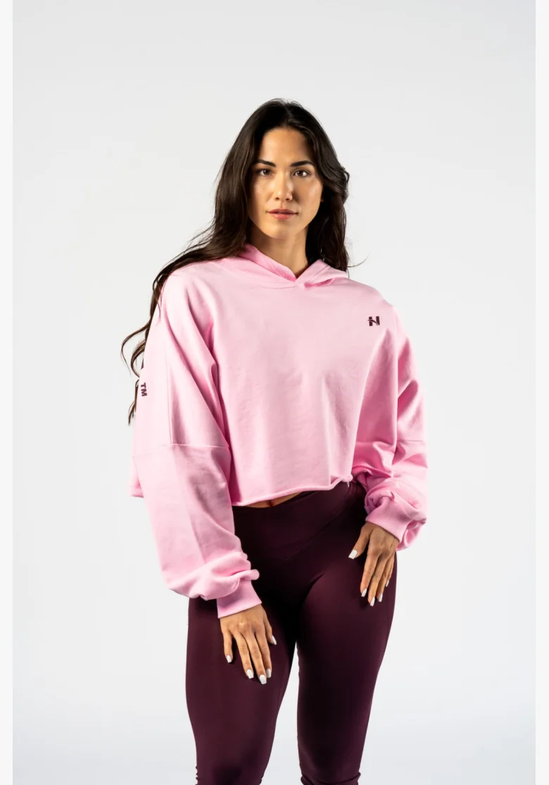 NEBBIA • NEBBIA Felpa over-size con cappuccio OWN YOUR POWER rosa • Nebshop.it