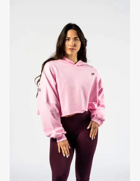 NEBBIA • NEBBIA Felpa over-size con cappuccio OWN YOUR POWER rosa • Nebshop.it