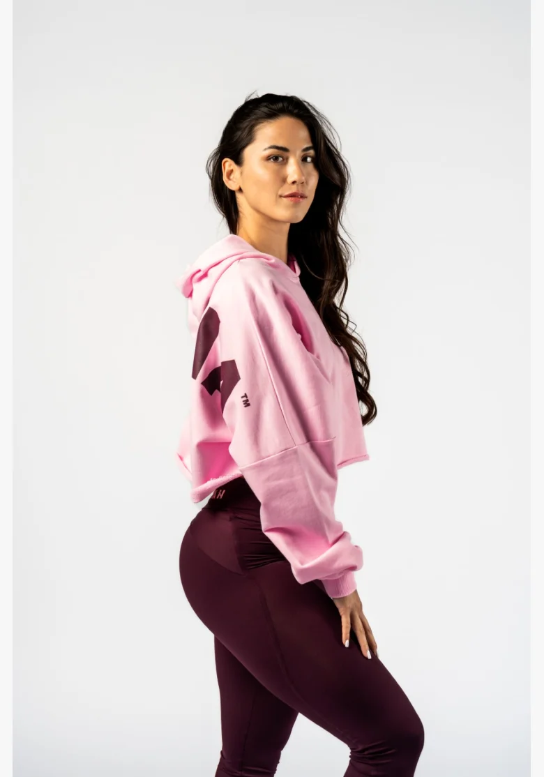 NEBBIA • NEBBIA Felpa over-size con cappuccio OWN YOUR POWER rosa • Nebshop.it