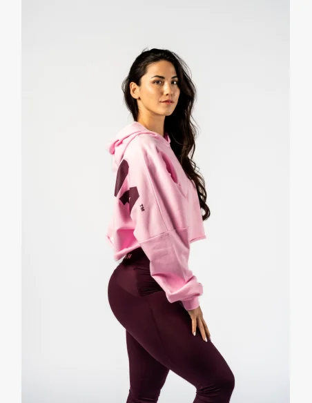 NEBBIA • NEBBIA Felpa over-size con cappuccio OWN YOUR POWER rosa • Nebshop.it