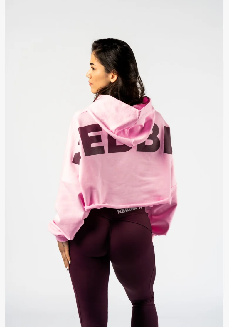 NEBBIA • NEBBIA Felpa over-size con cappuccio OWN YOUR POWER rosa • Nebshop.it