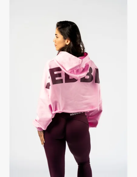 NEBBIA • NEBBIA Felpa over-size con cappuccio OWN YOUR POWER rosa • Nebshop.it
